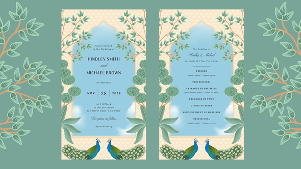 Indian Wedding Animated Invitation Template Elements template preview