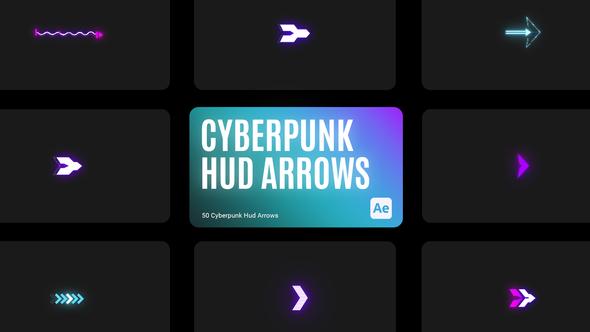 Cyberpunk HUD Arrow for After Effects Elements template preview
