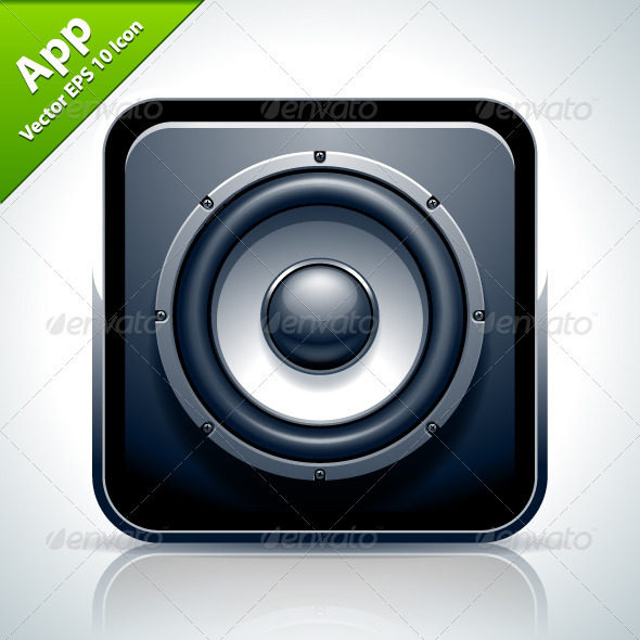 Speaker Musical App Icon - Web Elements Vectors