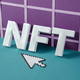 NFT letters and the mouse arrow cursor in cyberspace.  - PhotoDune Item for Sale