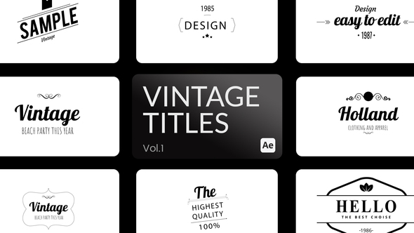 Vintage Title 01 for After Effects Titles template preview