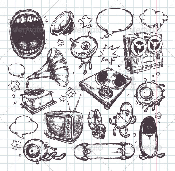 Set of Hand Drawn Elements - Vectors