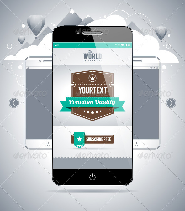 Modern Smartphone on Retro Styled Background - Retro Technology