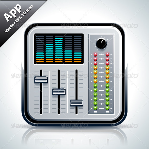 Mixer Musical App Icon - Web Elements Vectors