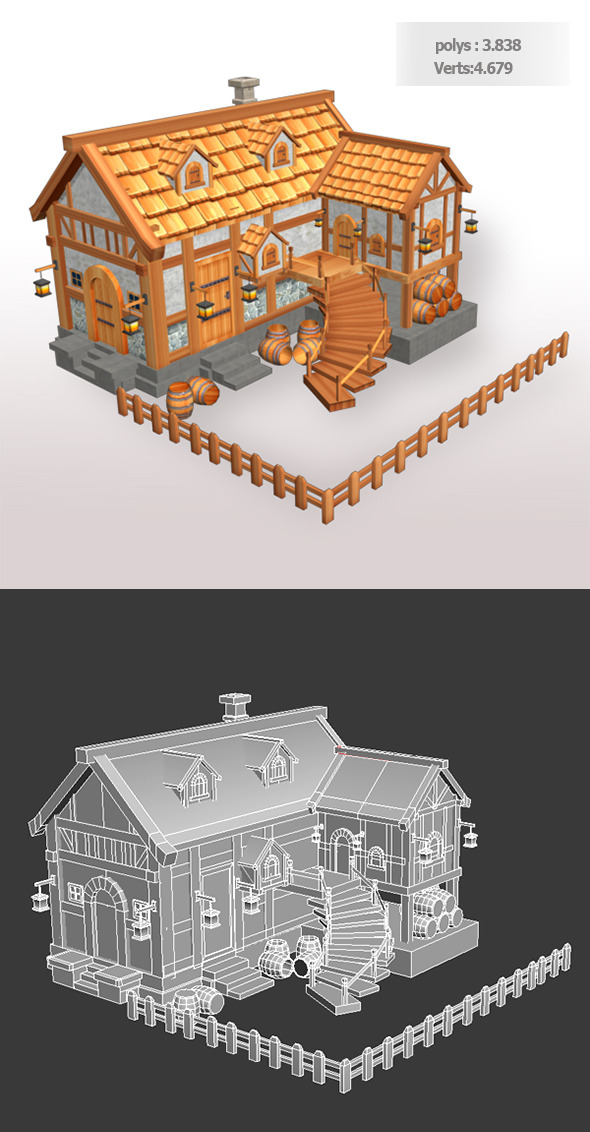 Tavern Low Poly - 3Docean 3638208