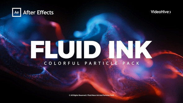 Fluid Neon Ink And Particles Pack Elements template preview