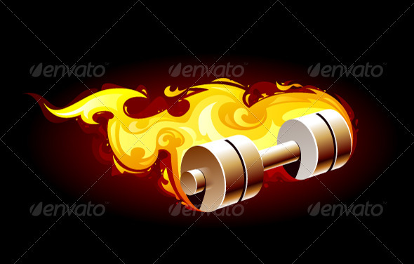 Burning dumbell - Man-made Objects Objects