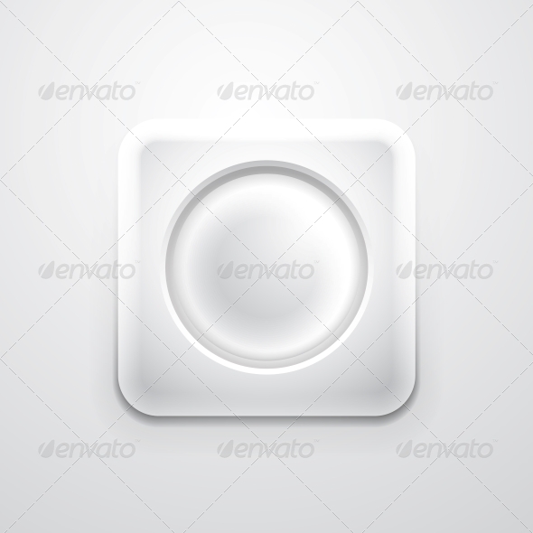 White Mobile App Icon with Empty Circle - Web Elements Vectors