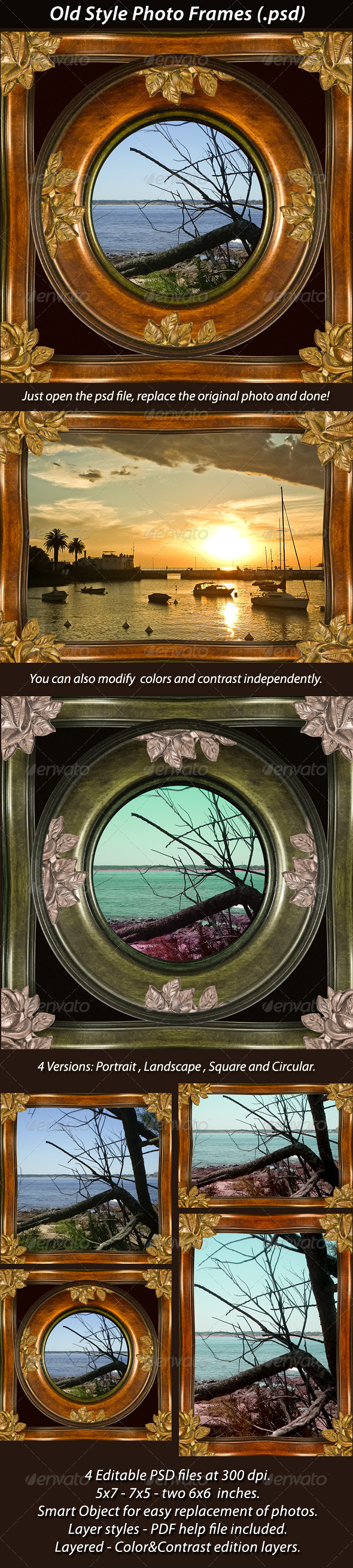 Old Style Photo Frames - Artistic Photo Templates