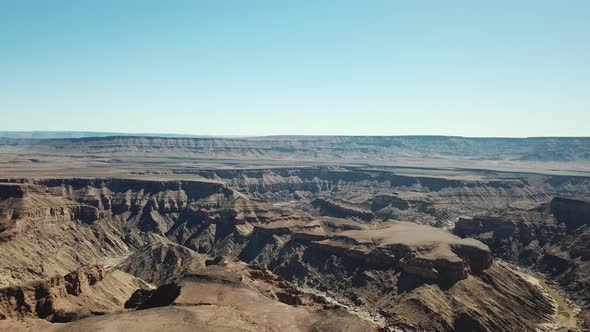 Fish River Canyon in Namibia, Africa Aerial Drone Shot.  Lanscape of the the Largest Canyon in Afric alt