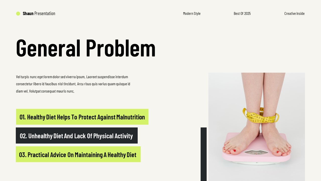 SHAUN - Healthy Food Key Presentation Templates, Presentation Templates