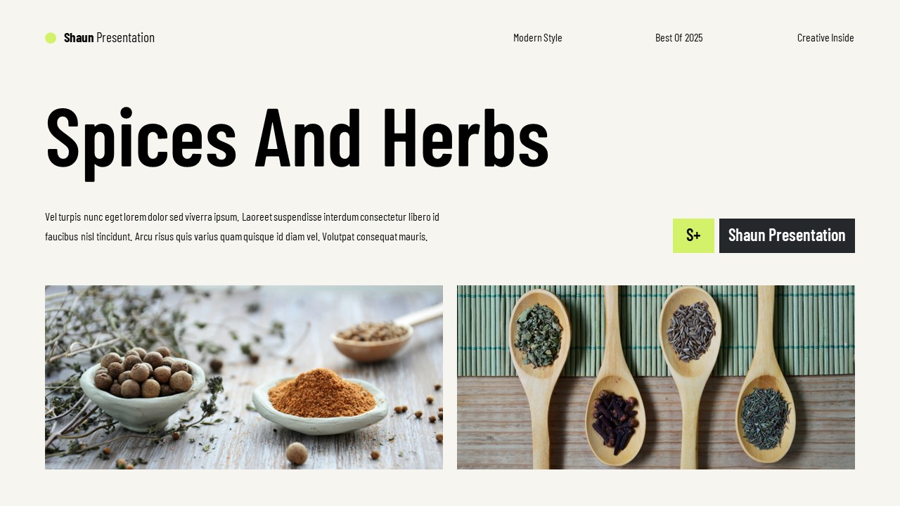 SHAUN - Healthy Food Key Presentation Templates, Presentation Templates