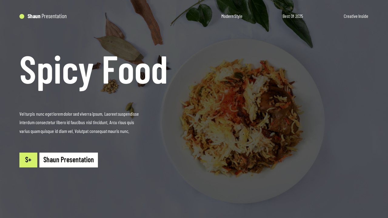 SHAUN - Healthy Food Key Presentation Templates, Presentation Templates