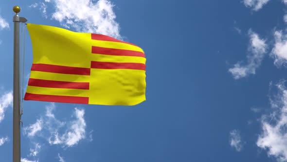 San Lorenzo City Flag (Puerto Rico) On Flagpole alt