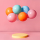 Product podium stage with pastel color balloons - PhotoDune Item for Sale