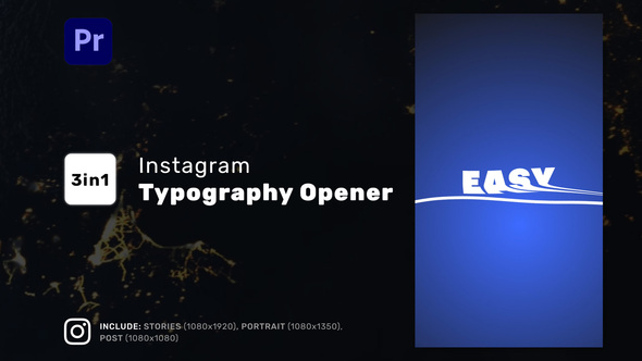 Instagram Typography Opener for Premiere Pro