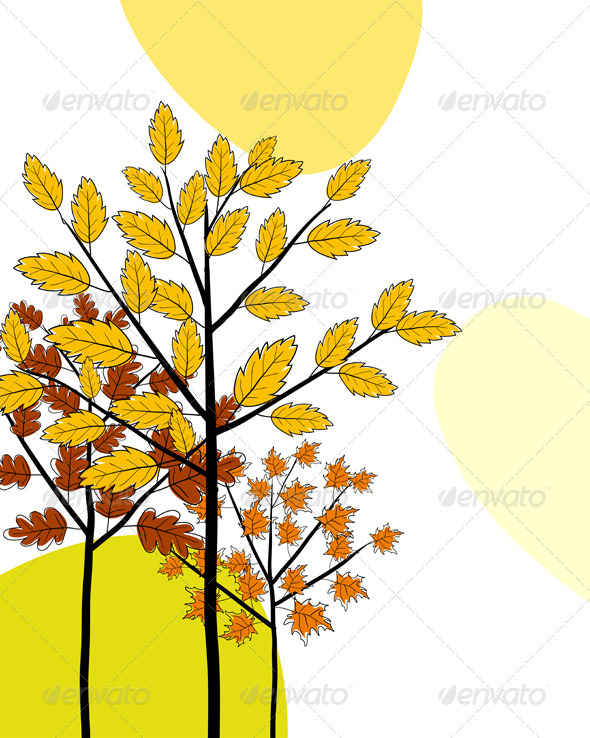 Autumn Greeting Doodle Card - Seasons Nature