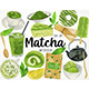 Watercolor Matcha Clipart, Green Tea Clipart, Natcha Tea Clipart, Matcha Latte Clipart