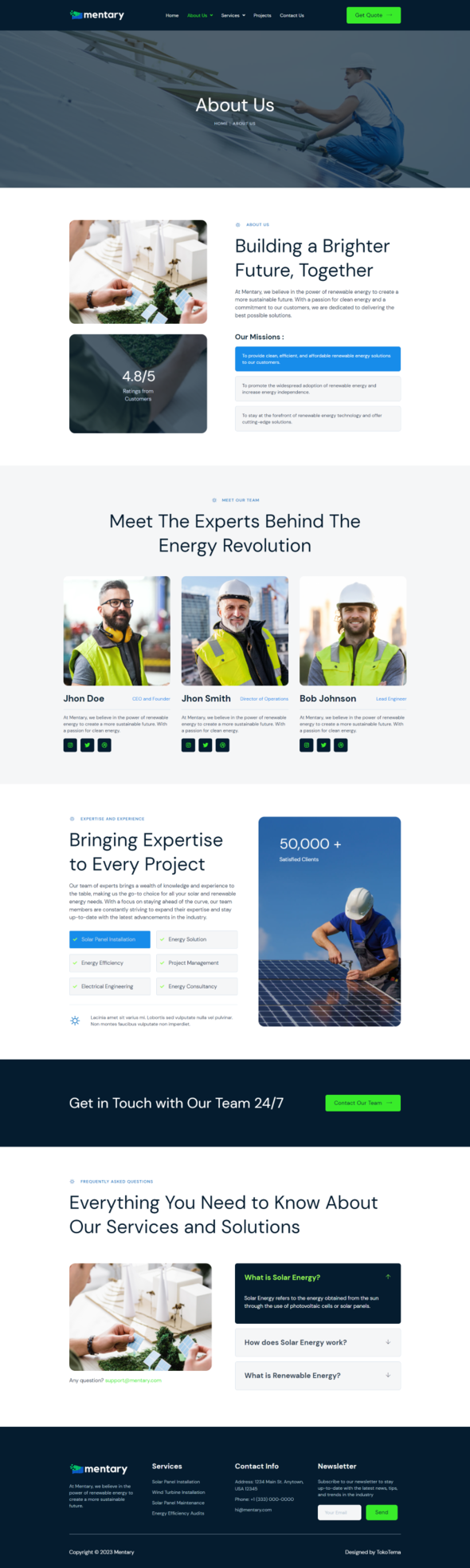 Mentary - Solar Panel & Renewable Energy Template Kits