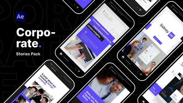 Corporate Stories Pack Video Display After Effect Template Product Promo template preview
