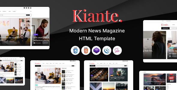 Excellent Kiante - Newspaper Magazine Blog Html5 Template