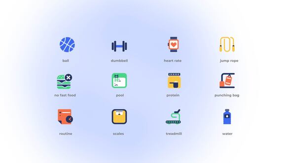 Fitness - Flat Icons