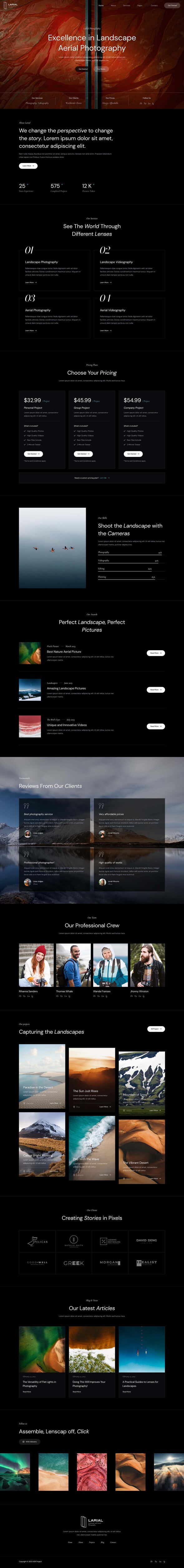 Larial - Landscape & Aerial Photography Elementor Template Kit