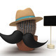 cantus moustache black color wear hat signpost symbol decoration mexican design festival celebration - PhotoDune Item for Sale