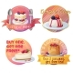 Set of Berry Dessert Labels Cartoon Vector