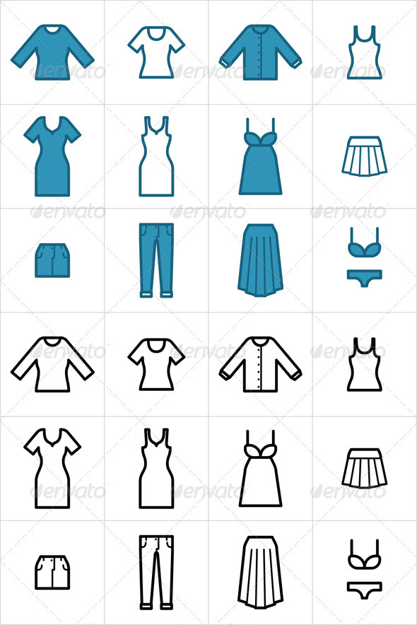 Clothing Icons Set 2 - Man-made objects Objects