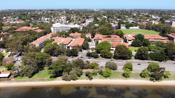 Aerial view of a School by the Coast in Australia