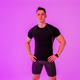 Athletic man with fit muscular body training in studio - PhotoDune Item for Sale