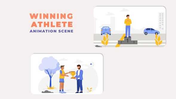 Winning Athlete Animation Scene After Effects Template