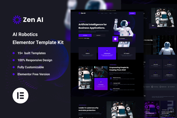 ZenAI - AI & Robotics Elementor Template Kit