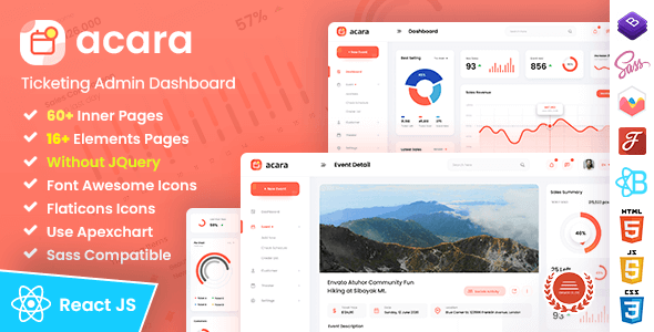 Acara - Ticketing Admin Dashboard React Template