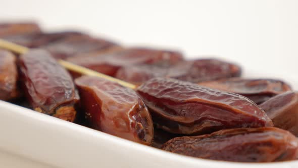 Phoenix dactylifera exotic fruit in the package slow panning 4K 2160p UltraHD footage - Date palm fr alt