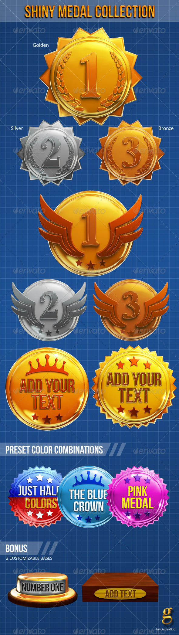 Shiny Medal Collection - Objects 3D Renders
