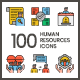 100 Human Resources Icons - Aesthetics Series