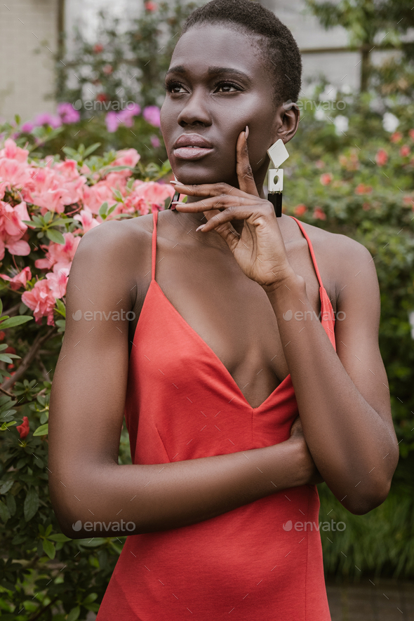 Short Hair Red Dress