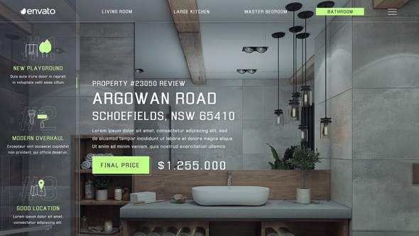 Real Estate Minimal Slides III Product Promo template preview