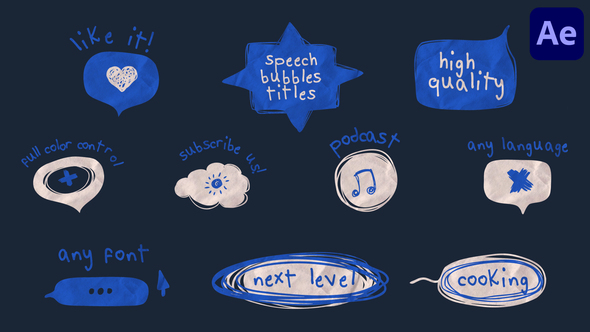 Speech Bubbles Titles for After Effects