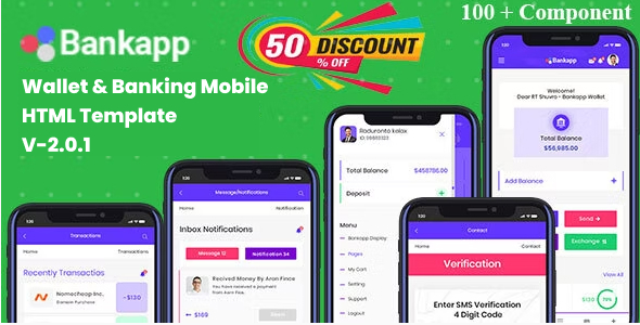 Bankapp - Wallet & Banking HTML Mobile Template With RTL