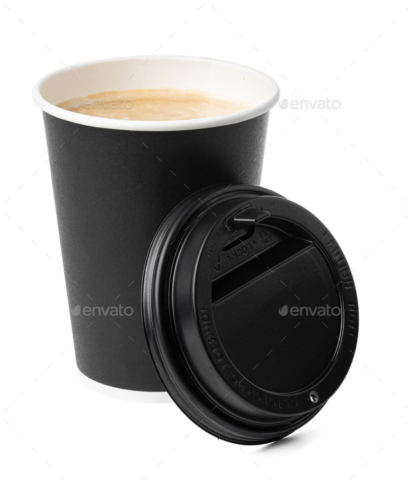 Paper cup of coffee isolated on white background Stock Photo by ...