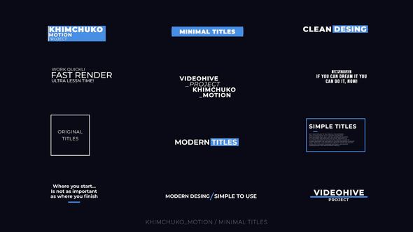 Minimal Titles 1.0 | After Effects