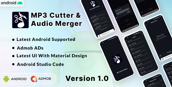 Mp3 Cutter & Audio Murger | Ringtone Maker | Android | Admob Ads