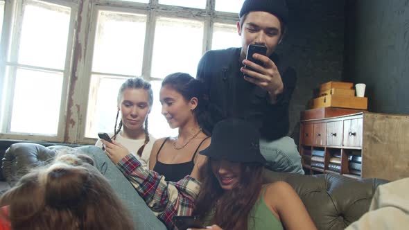 Five Stylish Children of Different Ages Laugh at the Internet Meme alt