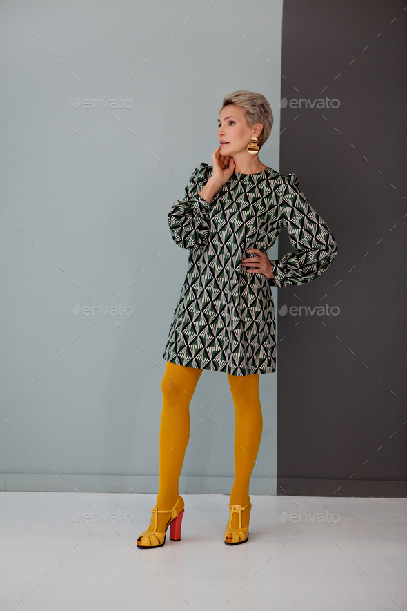 Lady in Shoes and Elegant Black Tights Stock Photo - Image of