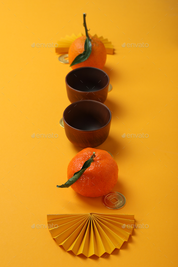 Concept of hot drink, asian tea accessories, isolated on white background  Stock Photo by AtlasComposer