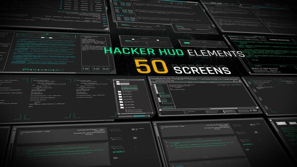 Hacker HUD Elements For Premiere Pro