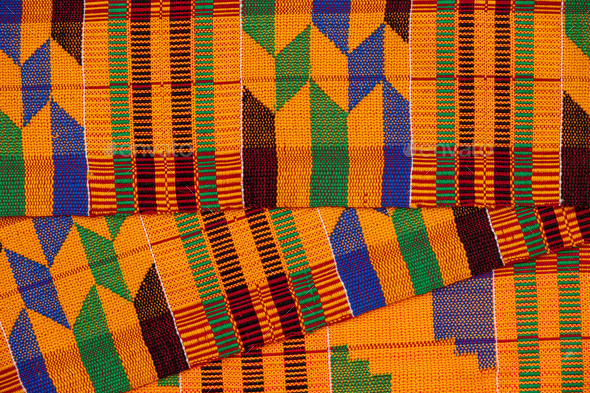 High angle view of kente cloth shot from above - Stock Photo - Images